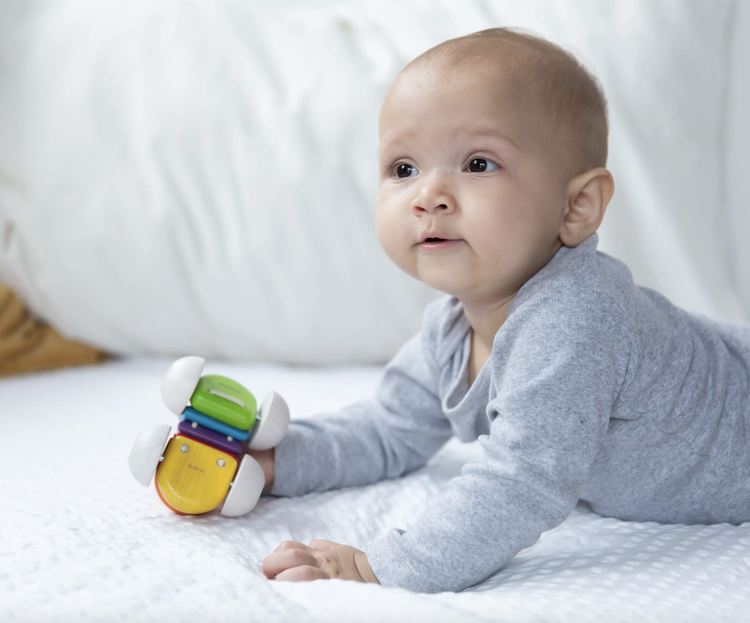 Grasp, push, pull and maneuver the car in whatever direction you want it to go! Designed for little hands, the Baby Car is a perfect tool for developing fine motor s