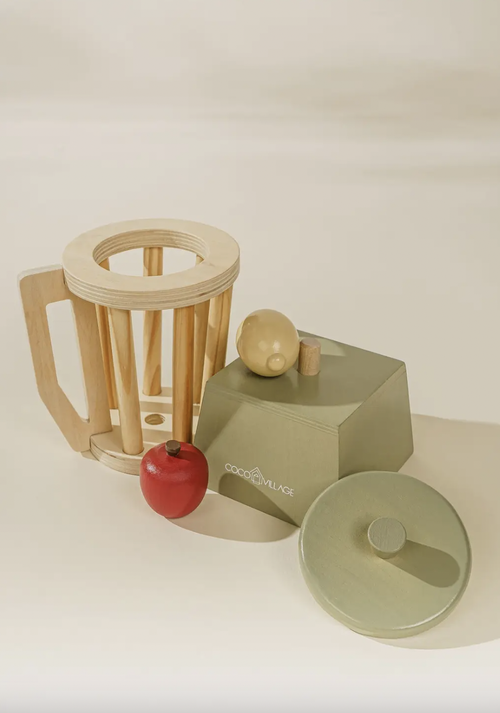Anyone want a little smoothie? With this cute little wooden Blender, your little one will be able to make you the most delicious imaginary beverages ever tasted! An