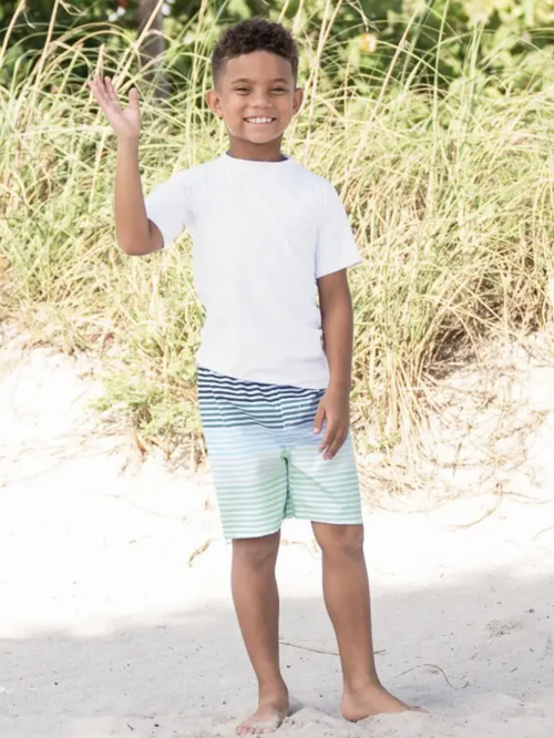 Complete your boy's summer swim outfit with these Swim Trunks. With its inner mesh lining, not only will he look good but feel good, too.
100% Polyester
Imported / D