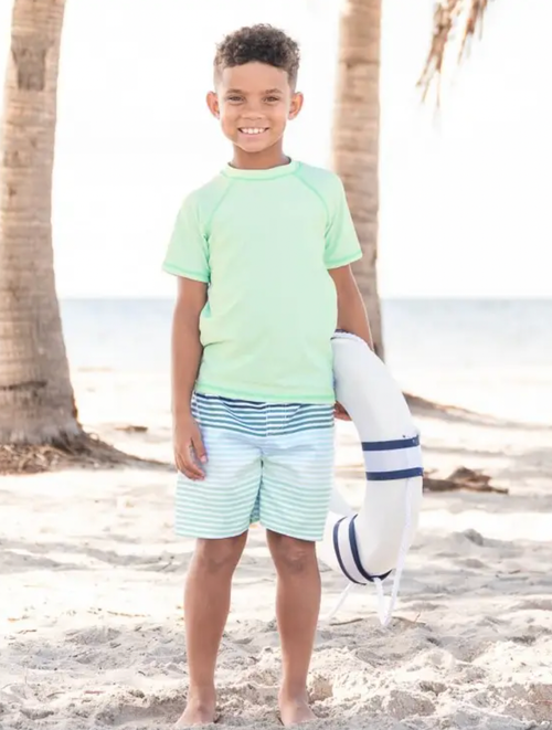 Complete your boy's summer swim outfit with these Swim Trunks. With its inner mesh lining, not only will he look good but feel good, too.
100% Polyester
Imported / D