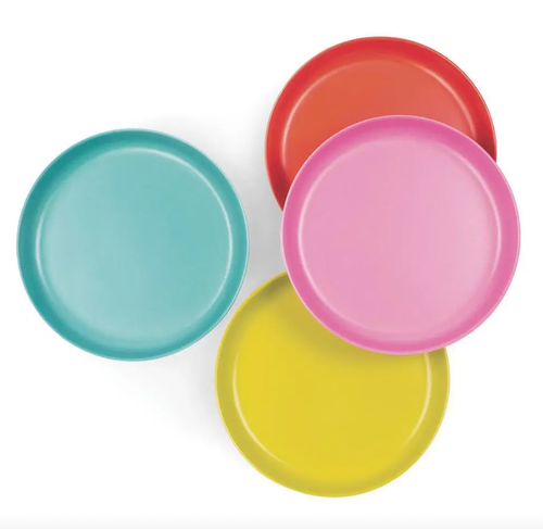 Our Toddler Plate Set features (4) pint-sized plates in an assorted mix of pop colors that will brighten up any meal! Eco-friendly, BPA-free, reusable and dishwasher