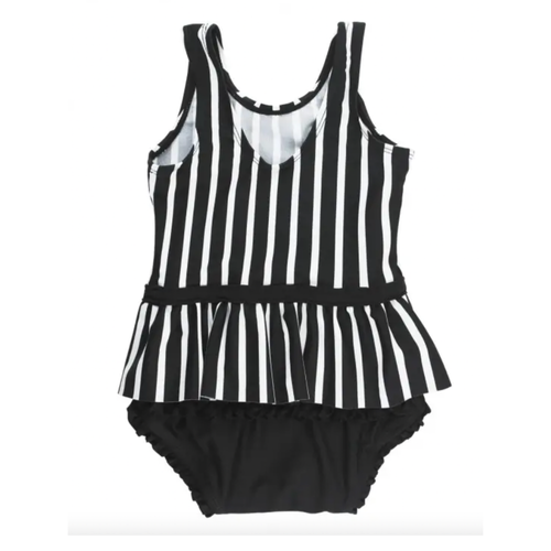 A swimsuit made for the cutest little beach babies! She'll be ready to splash and play at the beach or pool in this adorable girls' one piece swimsuit with a skirt