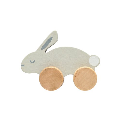 Your little baby girl or baby boy will love playing, racing and hopping with this adorable wooden bunny push toy by Pearhead!
• Includes one wooden gray toy bunny p