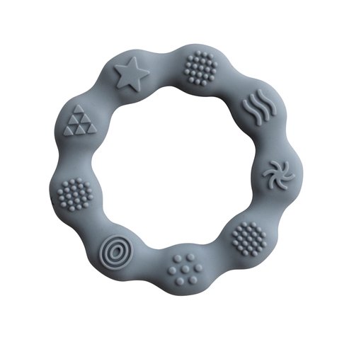 The ring design is super easy for baby to grasp and hold, and the variety of textures help soothe sore gums. Made of 100% food-grade silicone, it’s easy to wash and