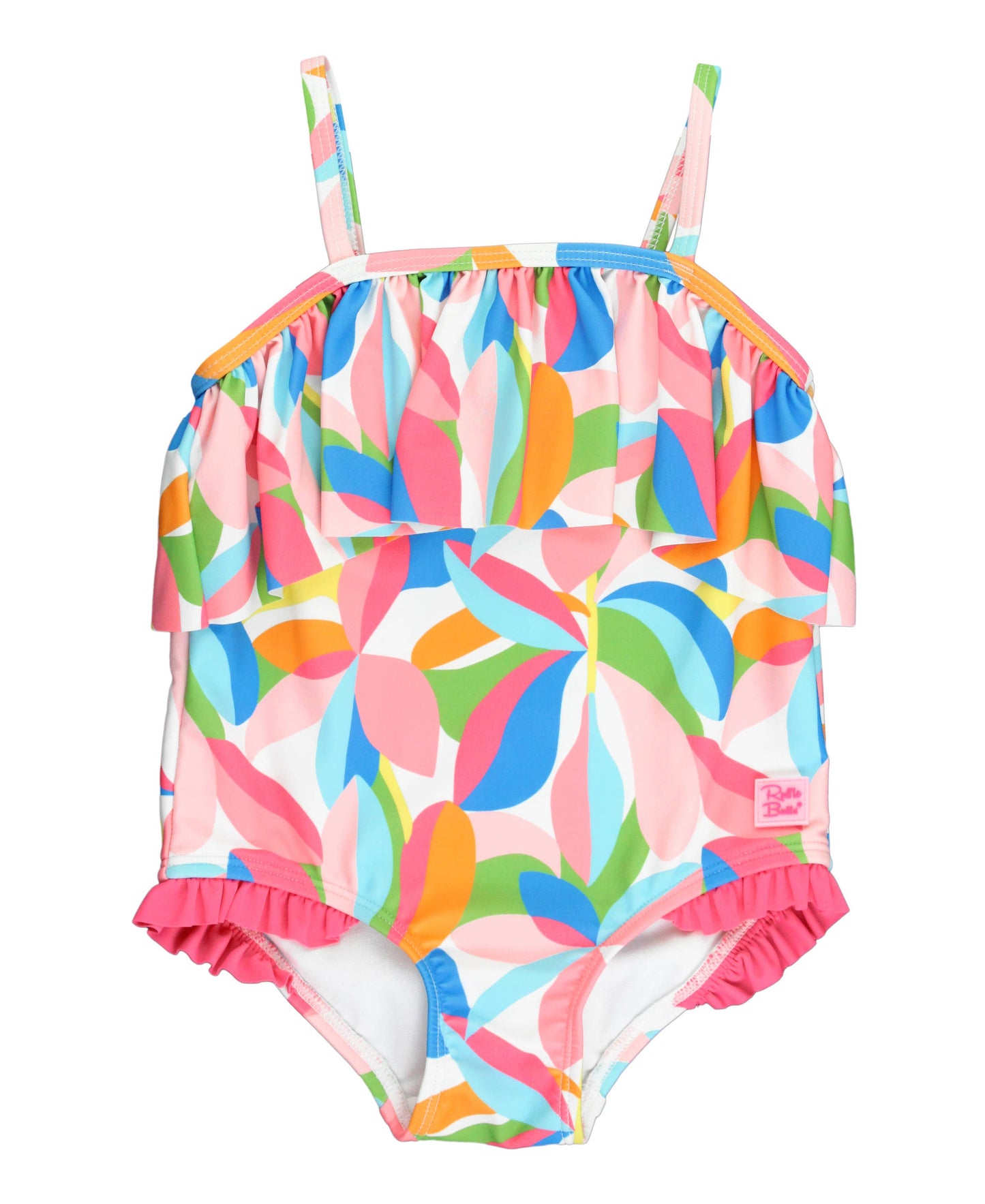 Girls Tropical Adventure Single Ruffle One Piece Swimsuit