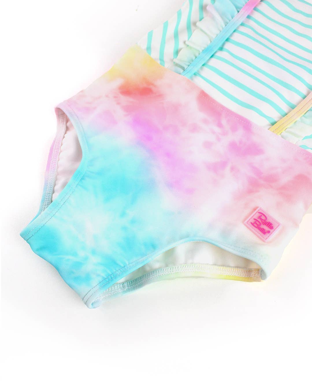 Girls Rainbow Tie Dye Pinafore One Piece Swimsuit