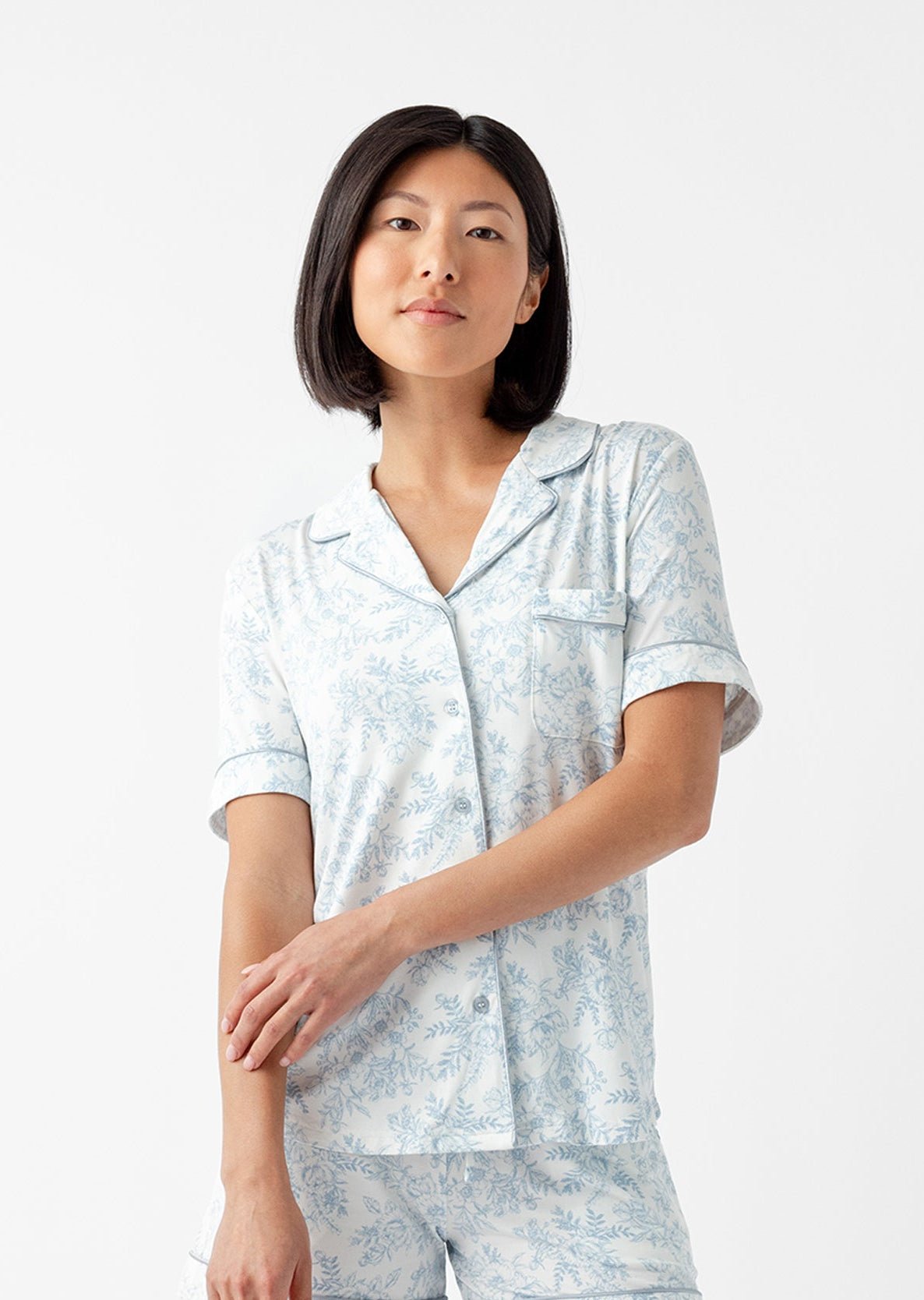 Women's Bamboo Stretch-Knit Short Sleeve & Pant Pajama Set