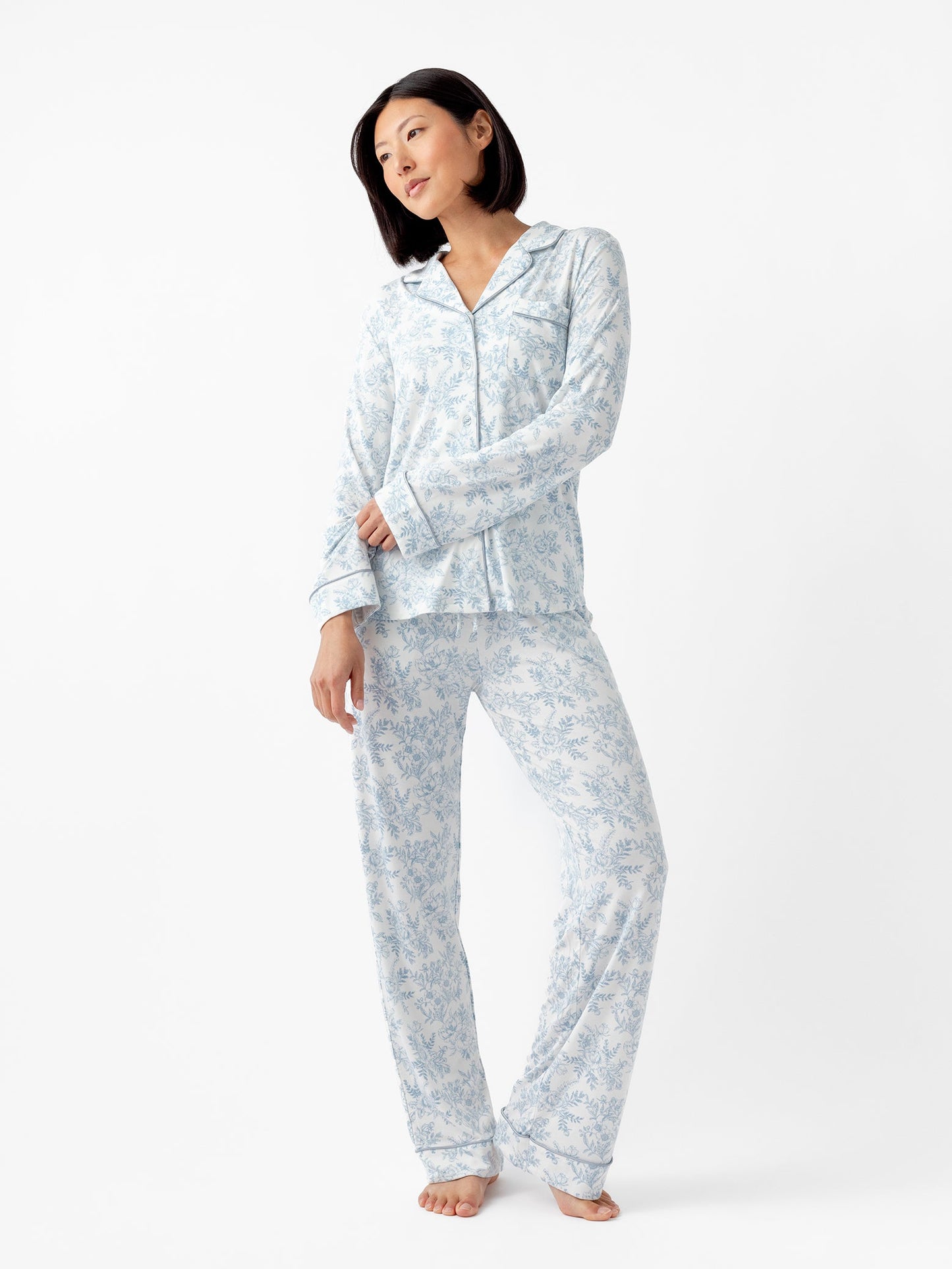 Women's Bamboo Stretch-Knit Long Sleeve Pajama Set