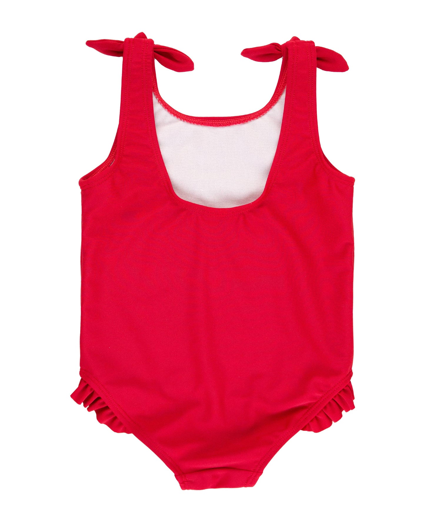 Girls True Red Tie Shoulder One Piece Swimsuit - Red