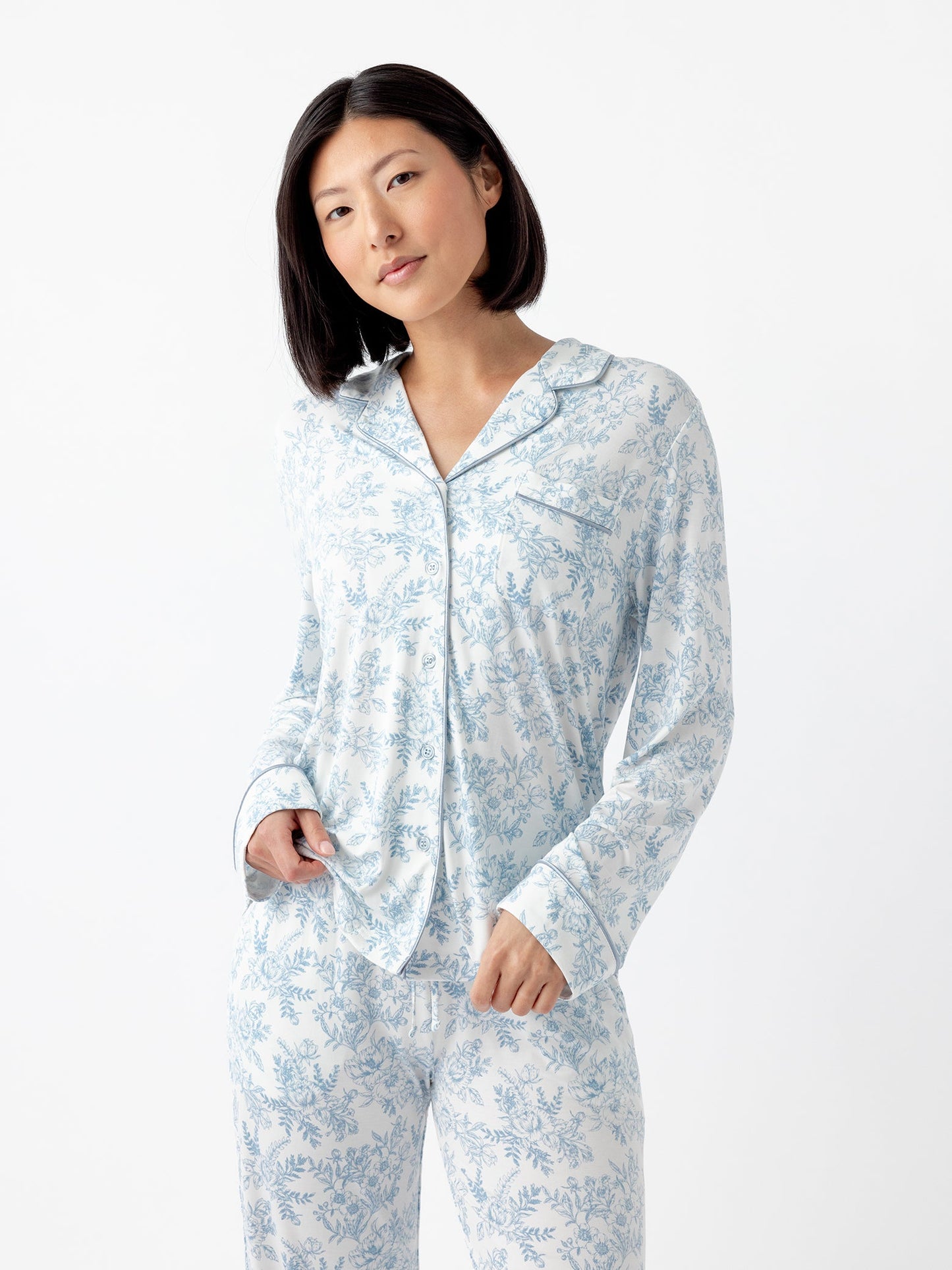 Women's Bamboo Stretch-Knit Long Sleeve Pajama Set