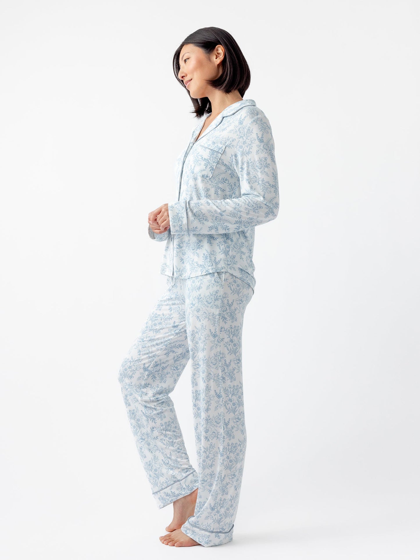 Women's Bamboo Stretch-Knit Long Sleeve Pajama Set