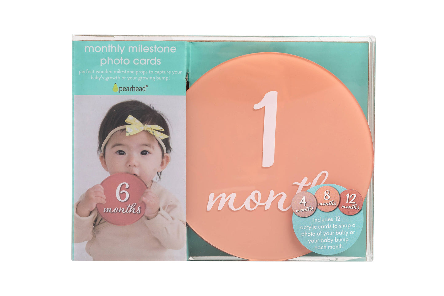 Acrylic Monthly Milestone Prop Photo Cards: Blush