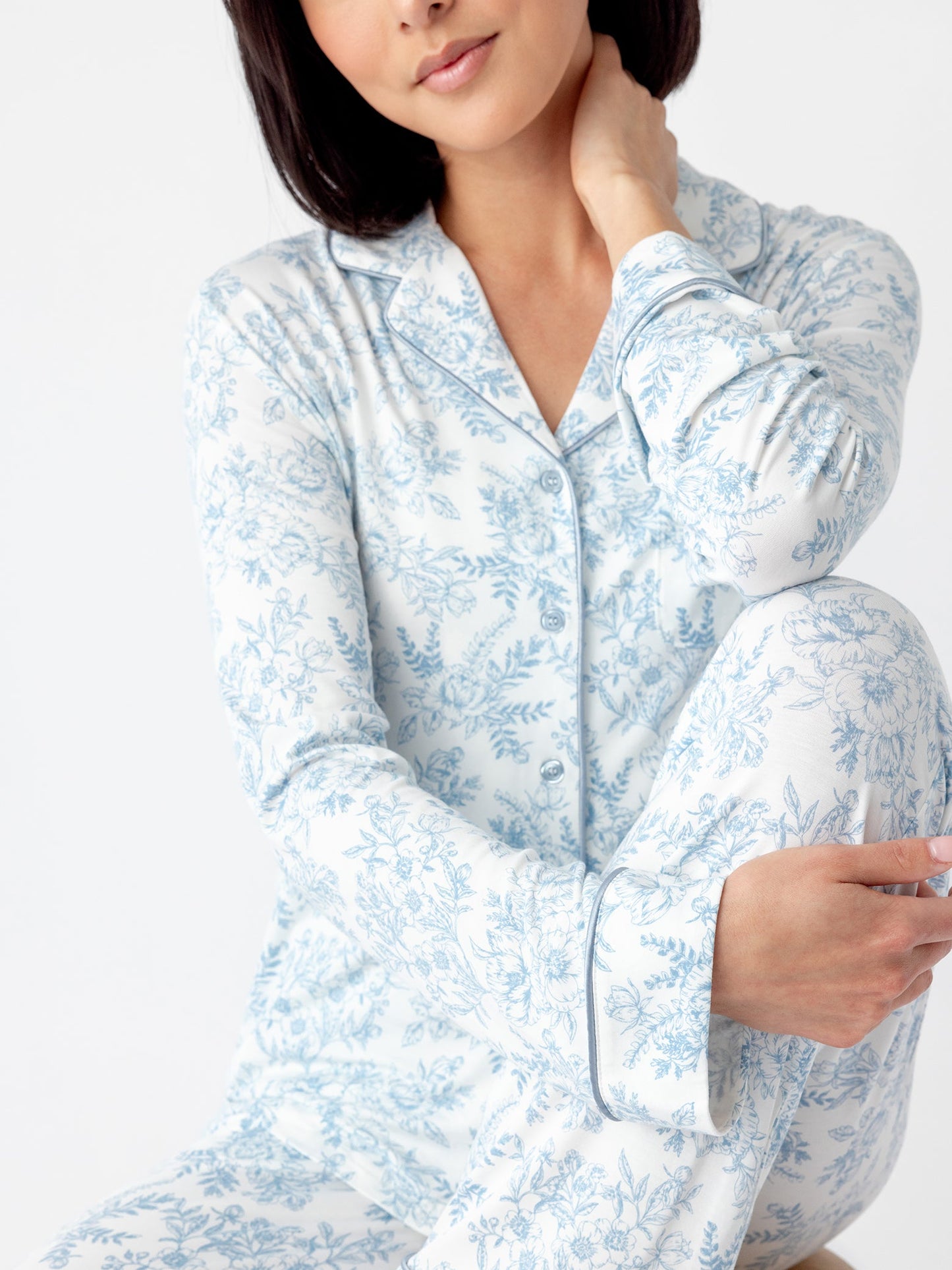 Women's Bamboo Stretch-Knit Long Sleeve Pajama Set
