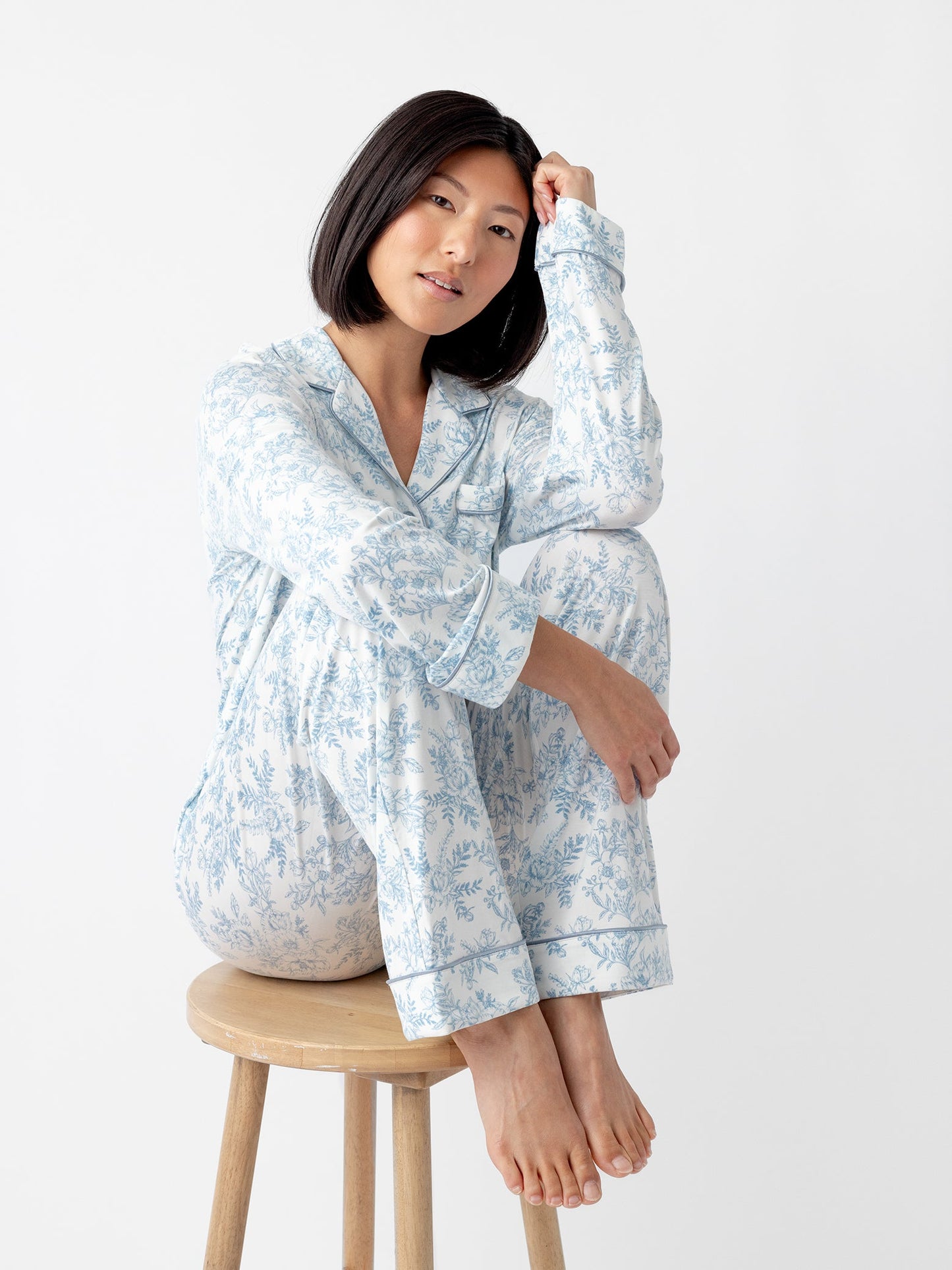 Women's Bamboo Stretch-Knit Long Sleeve Pajama Set