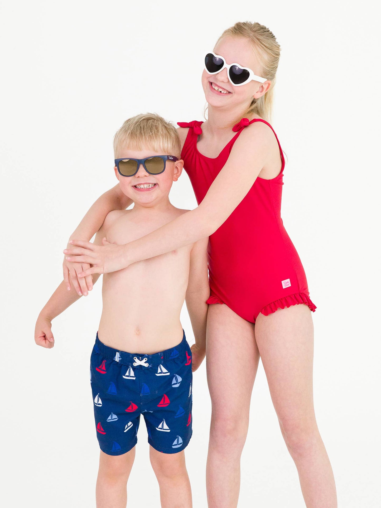 Girls True Red Tie Shoulder One Piece Swimsuit - Red