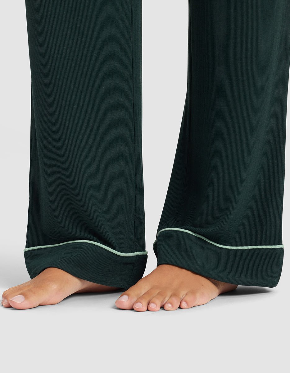 Women's Bamboo Rib-Knit Classic Long Sleeve Pajama Set