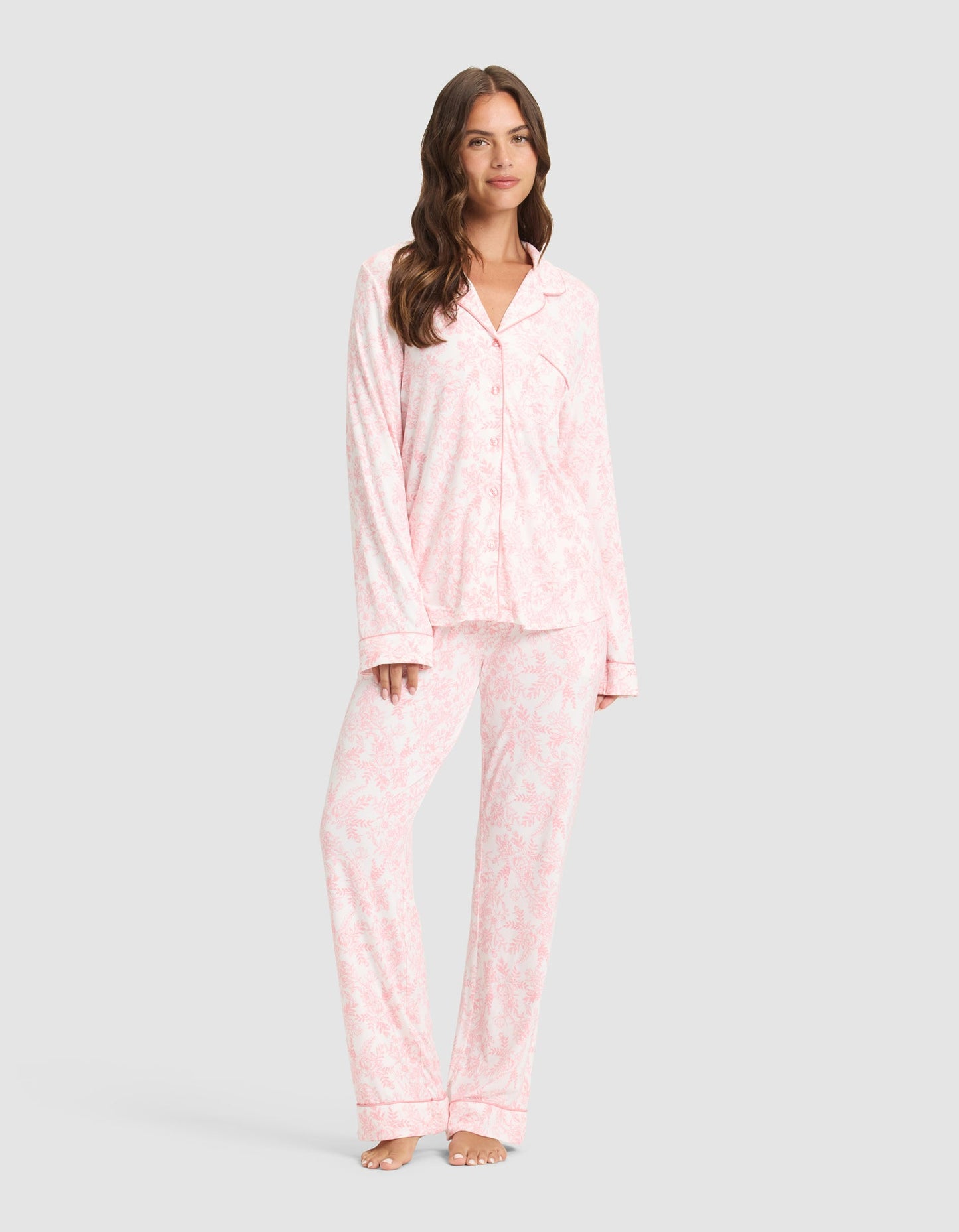 Women's Bamboo Stretch-Knit Long Sleeve Pajama Set