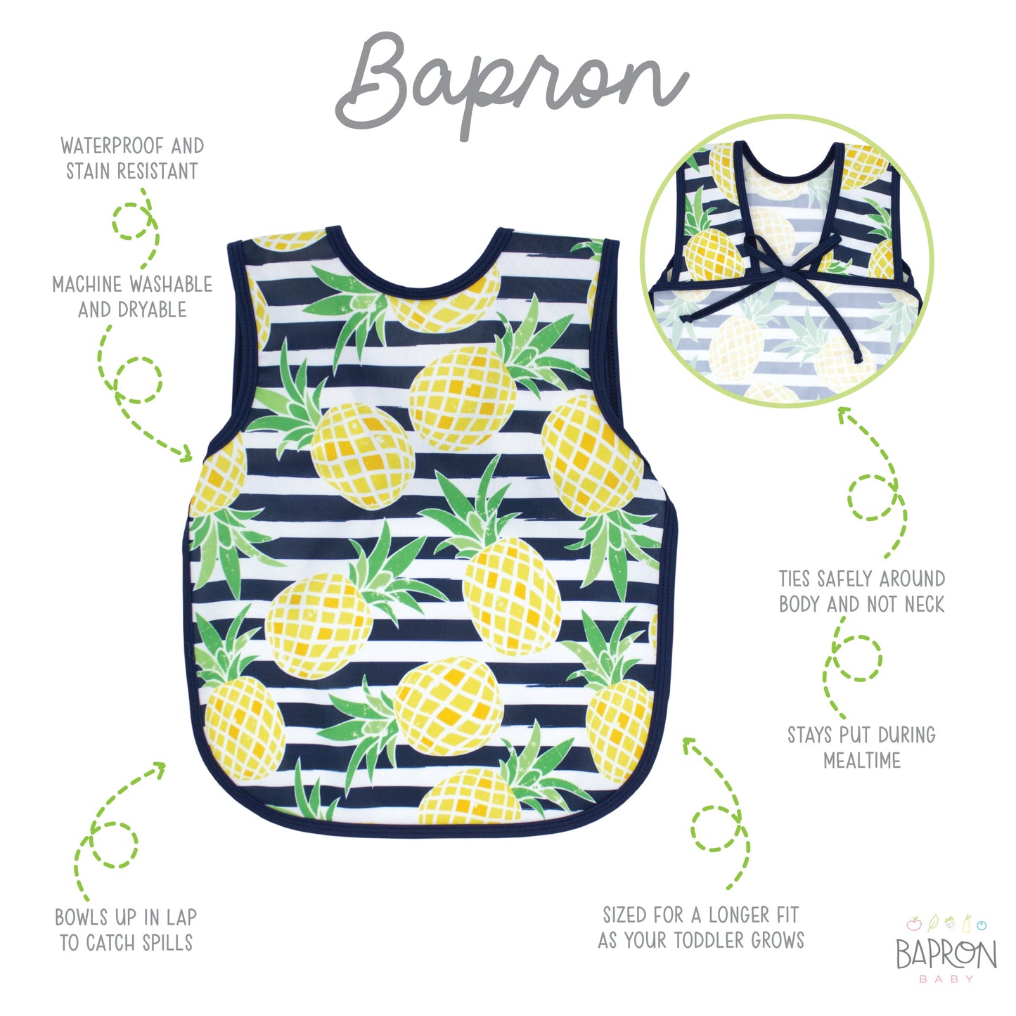 Summer Stripes - Pineapple Bapron