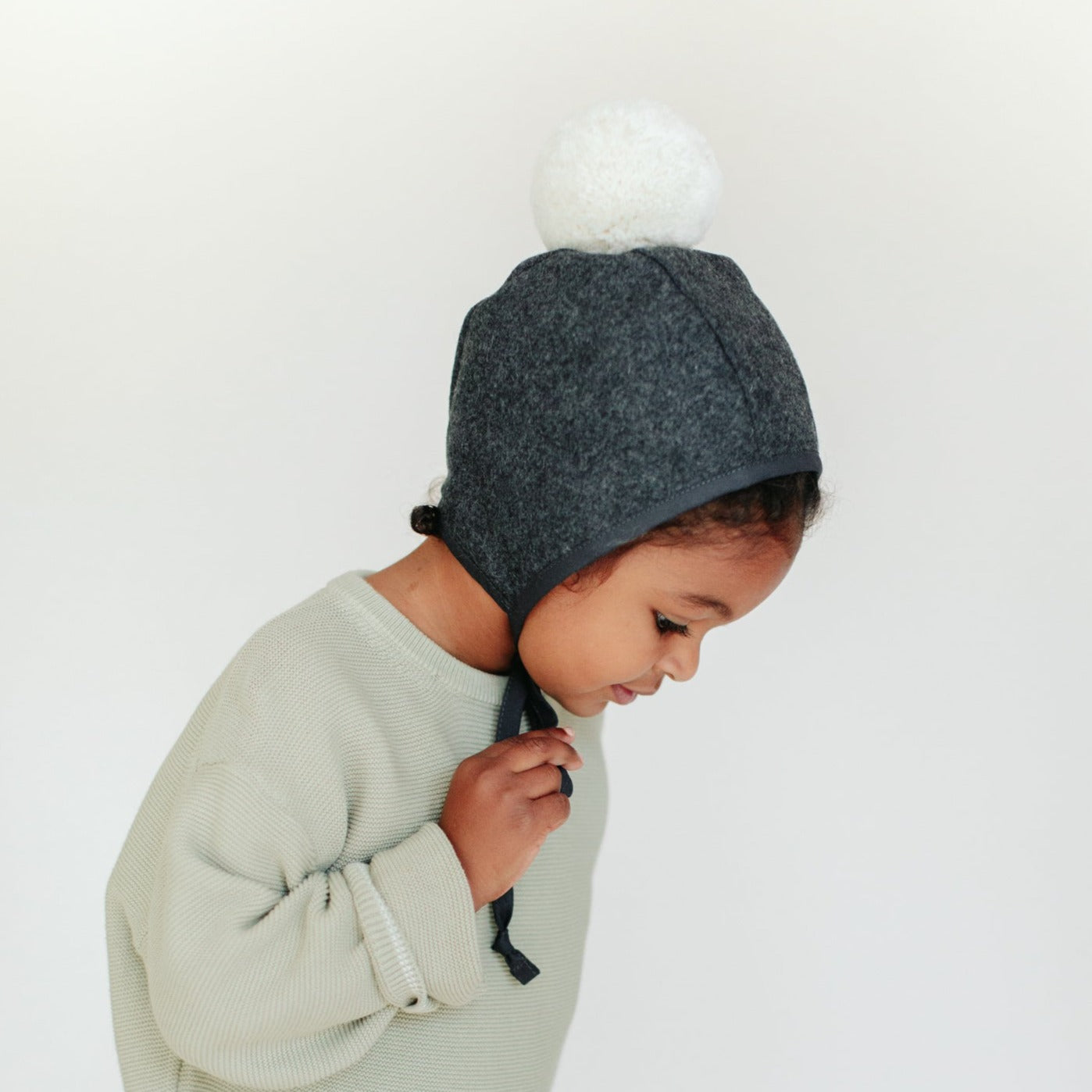 Charcoal Pom Bonnet