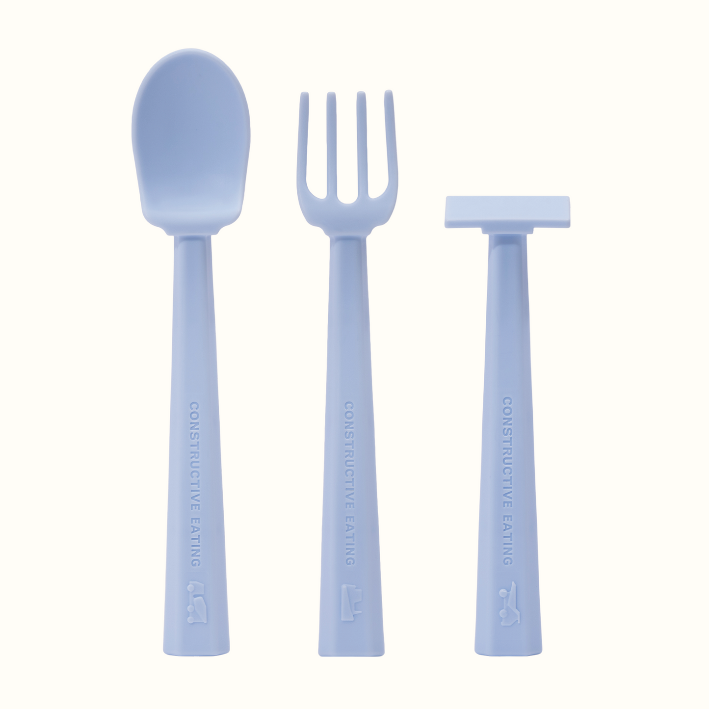 Truck Training Plate and Utensils - Teal by Constructive Eating