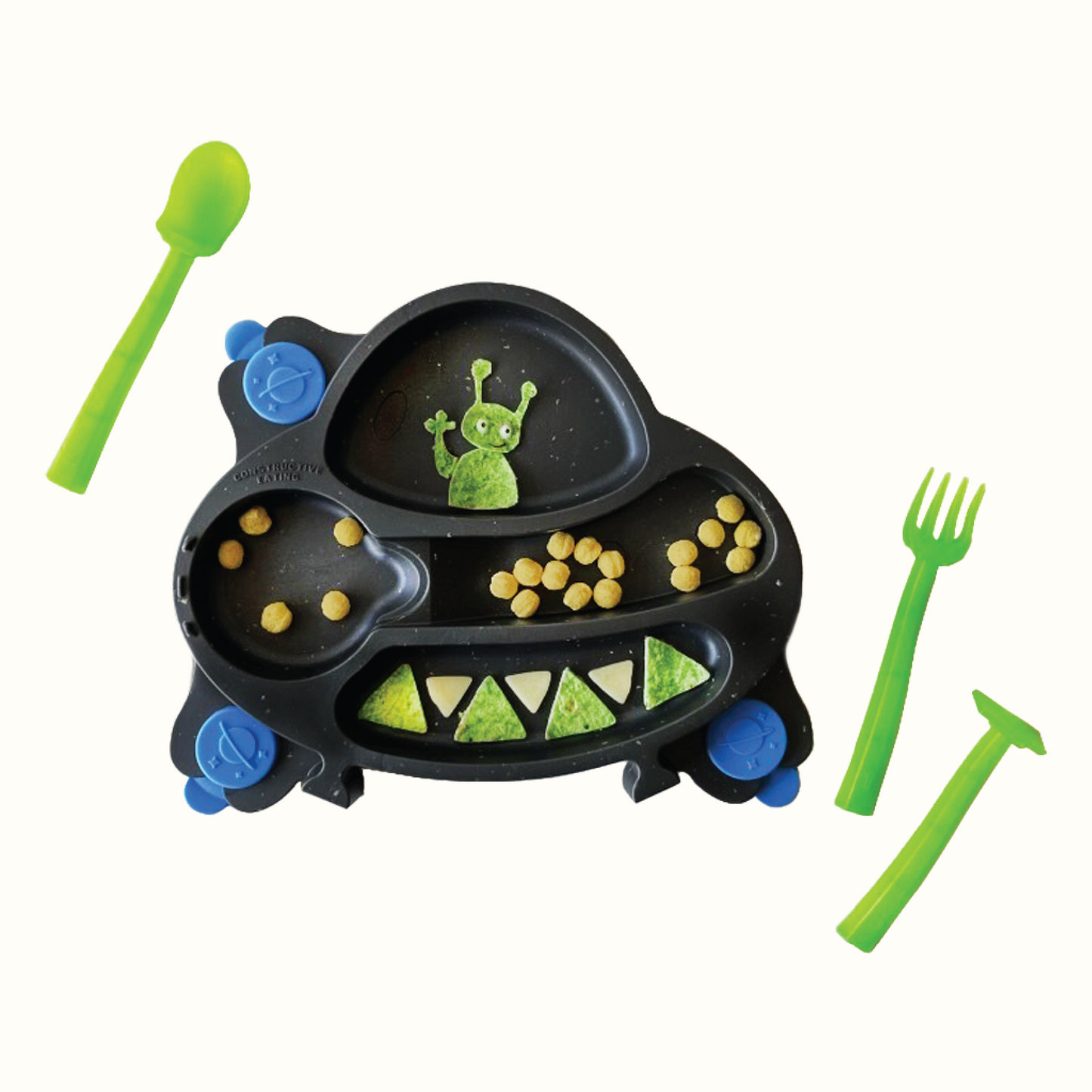 UFO Training Plate and Utensils by Constructive Eating