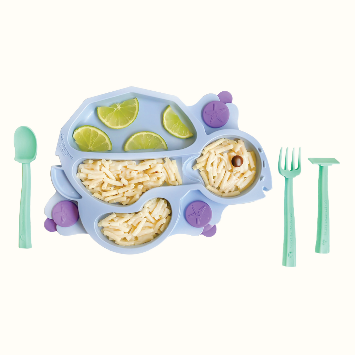 Turtle Training Plate and Utensils - Green by Constructive Eating