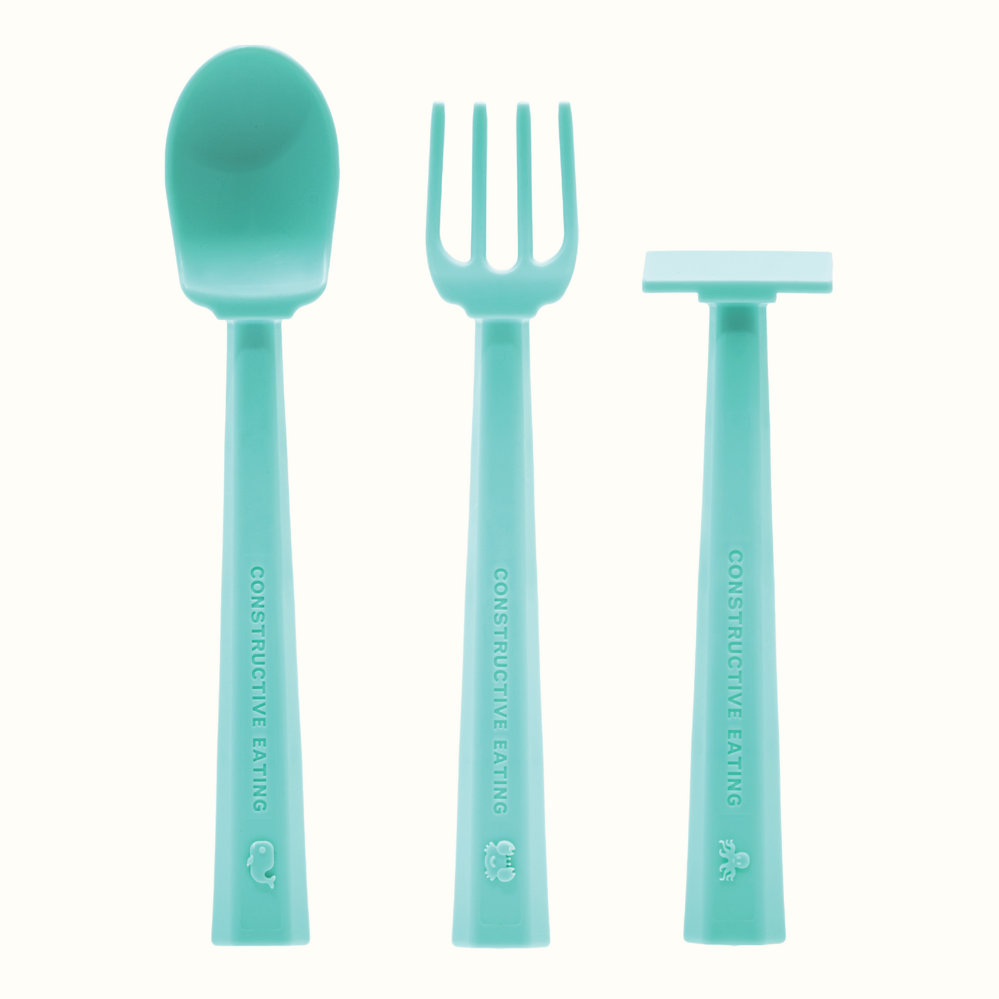 Turtle Training Plate and Utensils - Blue by Constructive Eating