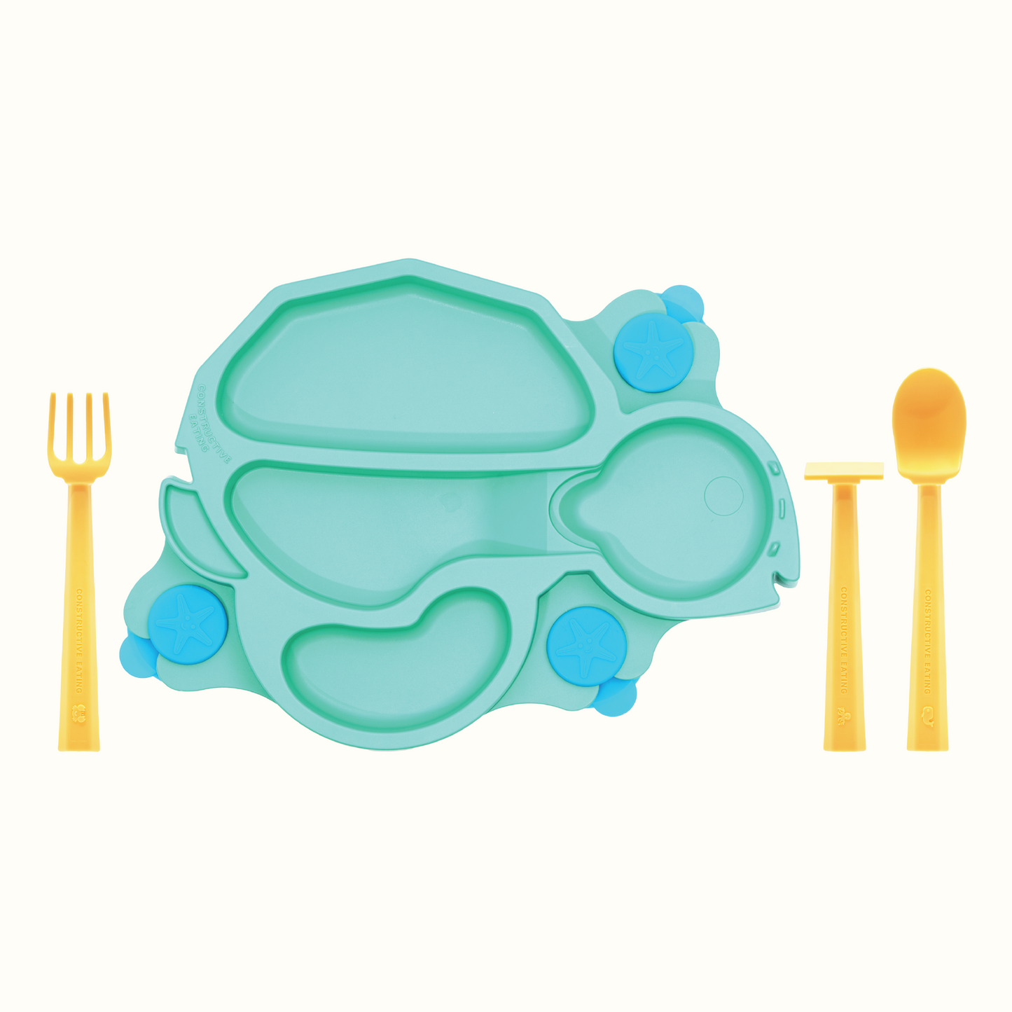 Turtle Training Plate and Utensils - Green by Constructive Eating