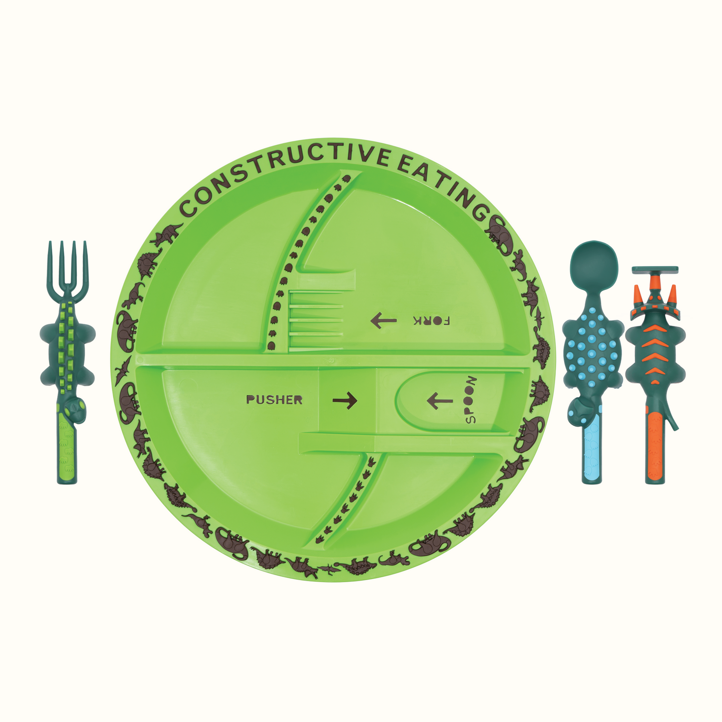 Dino Utensil & Plate Combo by Constructive Eating