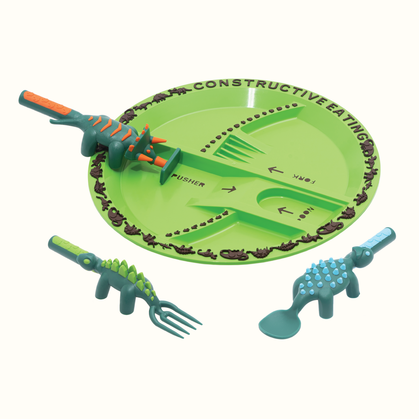 Dino Utensil & Plate Combo by Constructive Eating