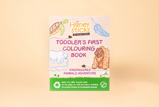 Toddlers First Coloring Book - An Endangered Animals Adventure by Honeysticks USA