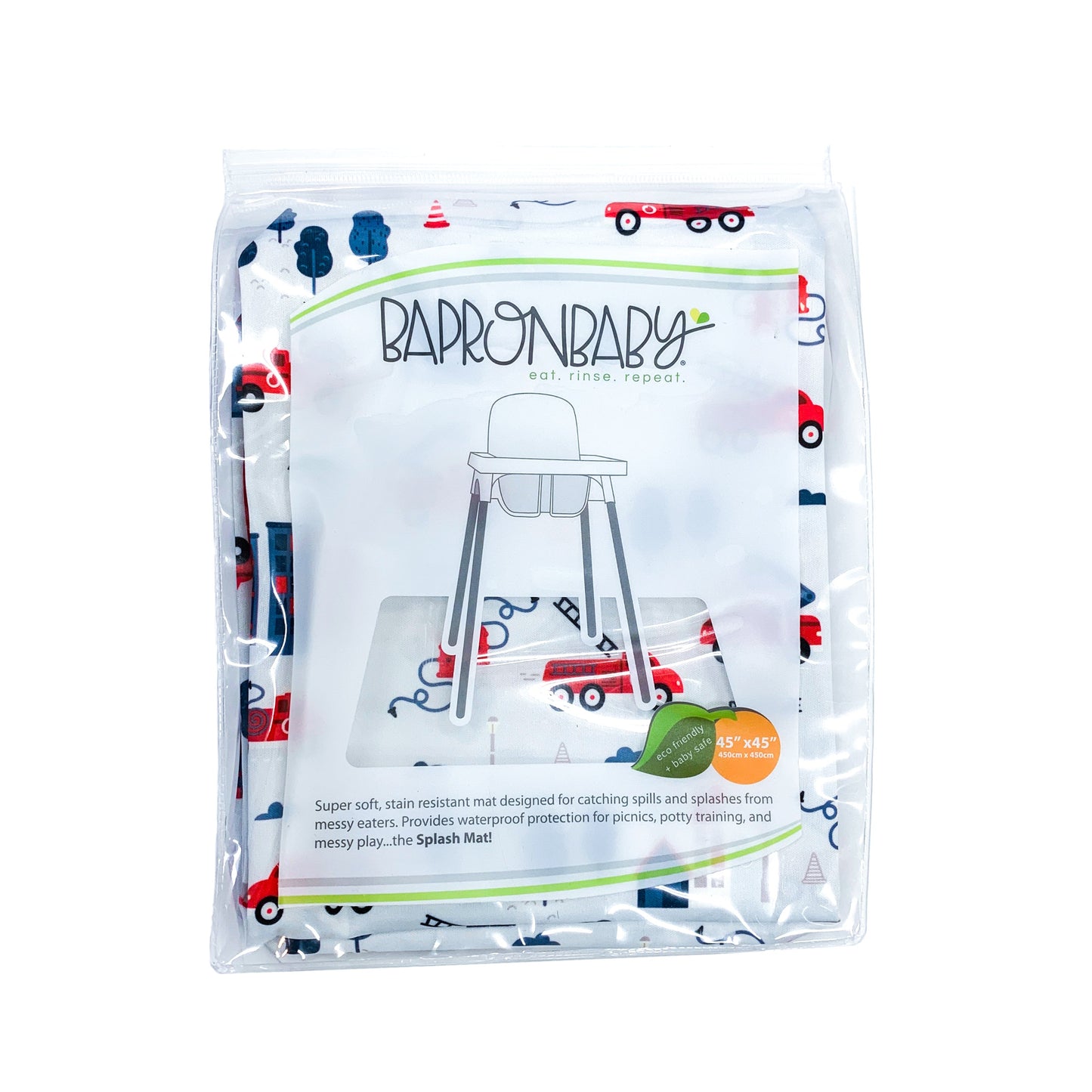 Be Brave - Firefighter Splash Mat - A Waterproof Catch-All for Highchair Spills and More!