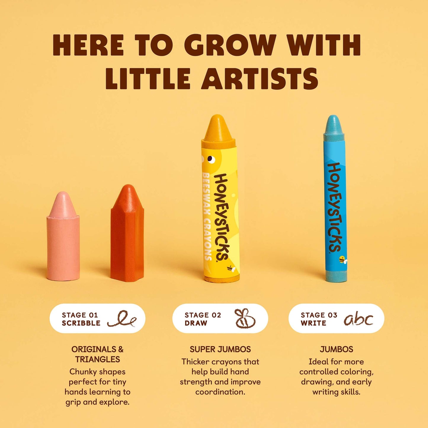Honeysticks Beeswax Crayons Originals 10pk
