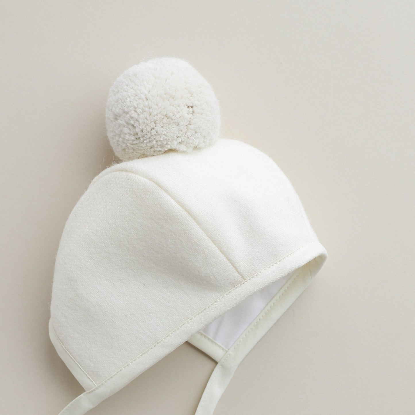 Ivory Pom Bonnet