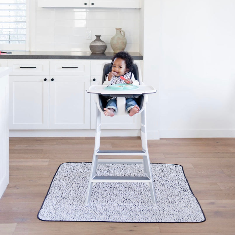 Organic Dot Splash Mat - A Waterproof Catch-All for Highchair Spills and More!