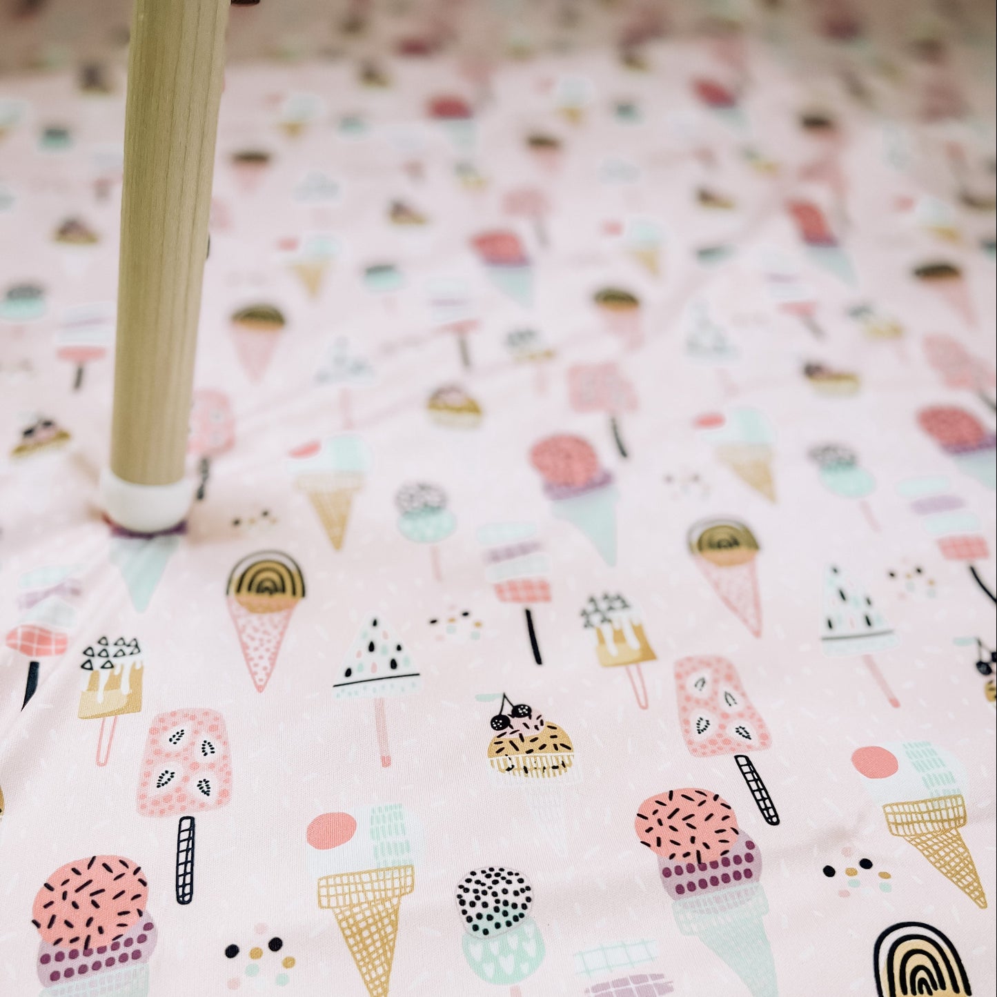 Pink Ice Cream Splash Mat - A Waterproof Catch-All for Highchair Spills and More!