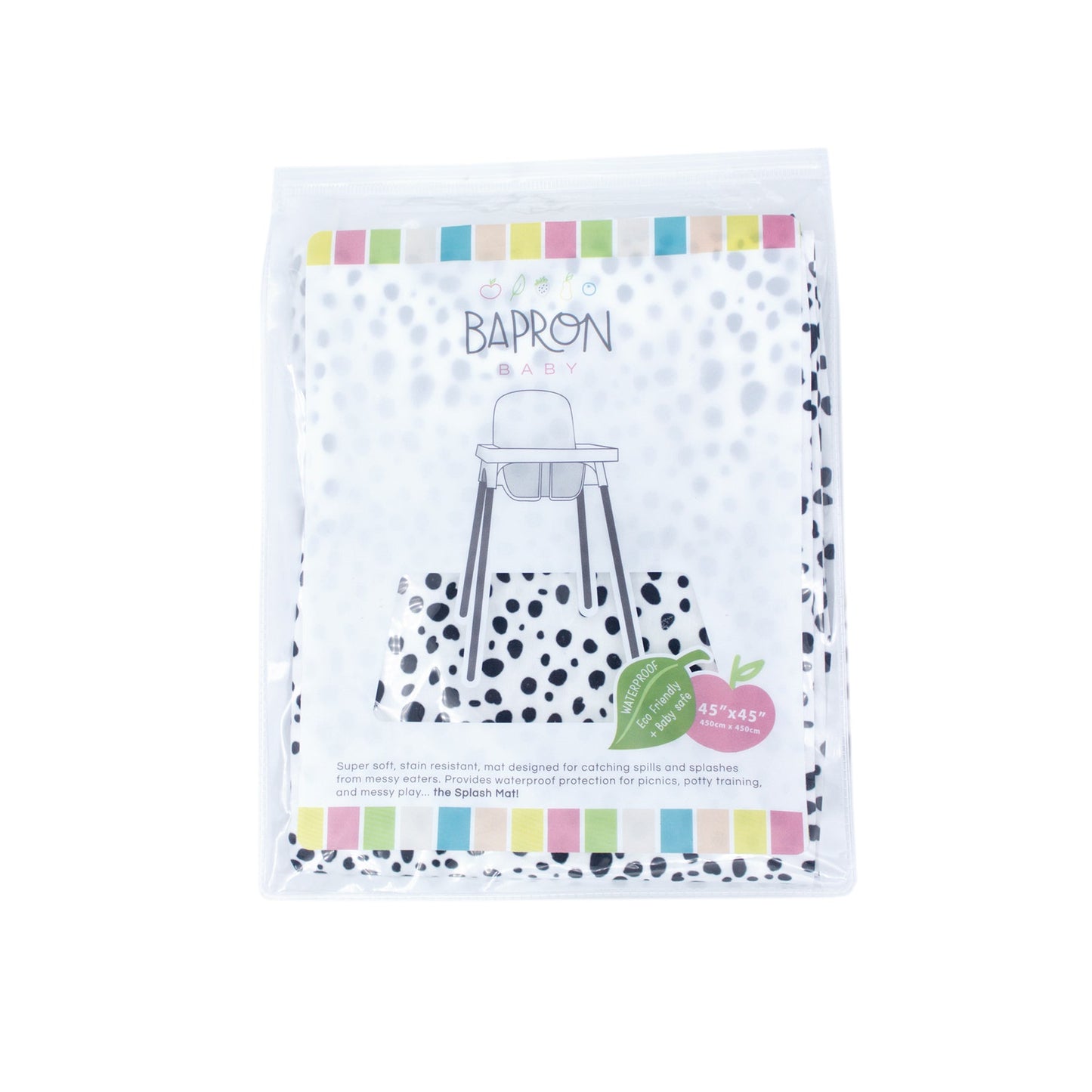 Organic Dot Splash Mat - A Waterproof Catch-All for Highchair Spills and More!