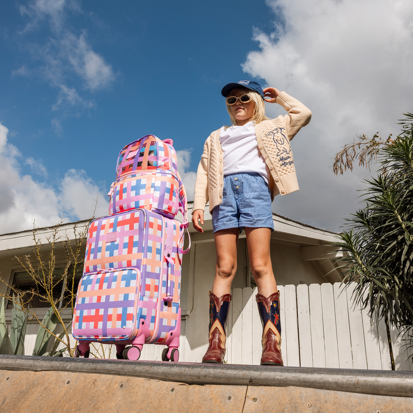 Multi Plaid Carry-On Suitcase