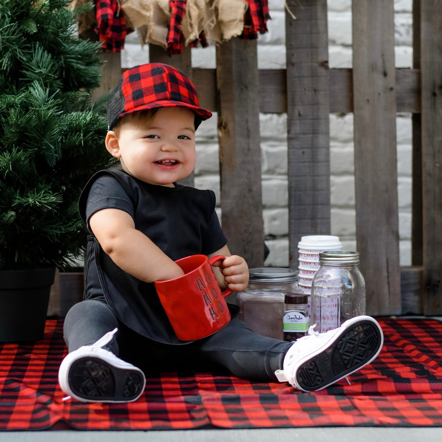 Red Buffalo Plaid Splash Mat - A Waterproof Catch-All for Highchair Spills and More!