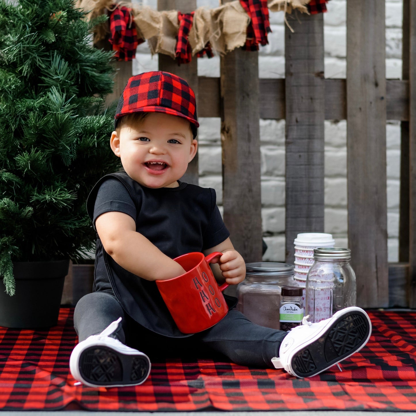 Red Buffalo Plaid Splash Mat - A Waterproof Catch-All for Highchair Spills and More!