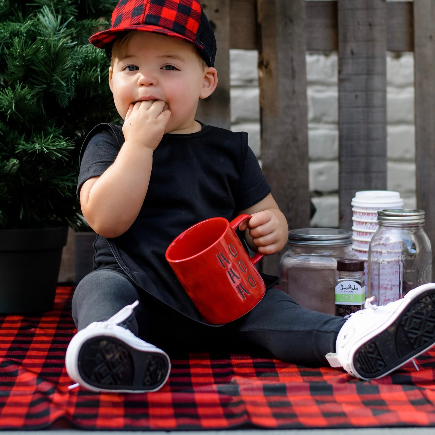 Red Buffalo Plaid Splash Mat - A Waterproof Catch-All for Highchair Spills and More!