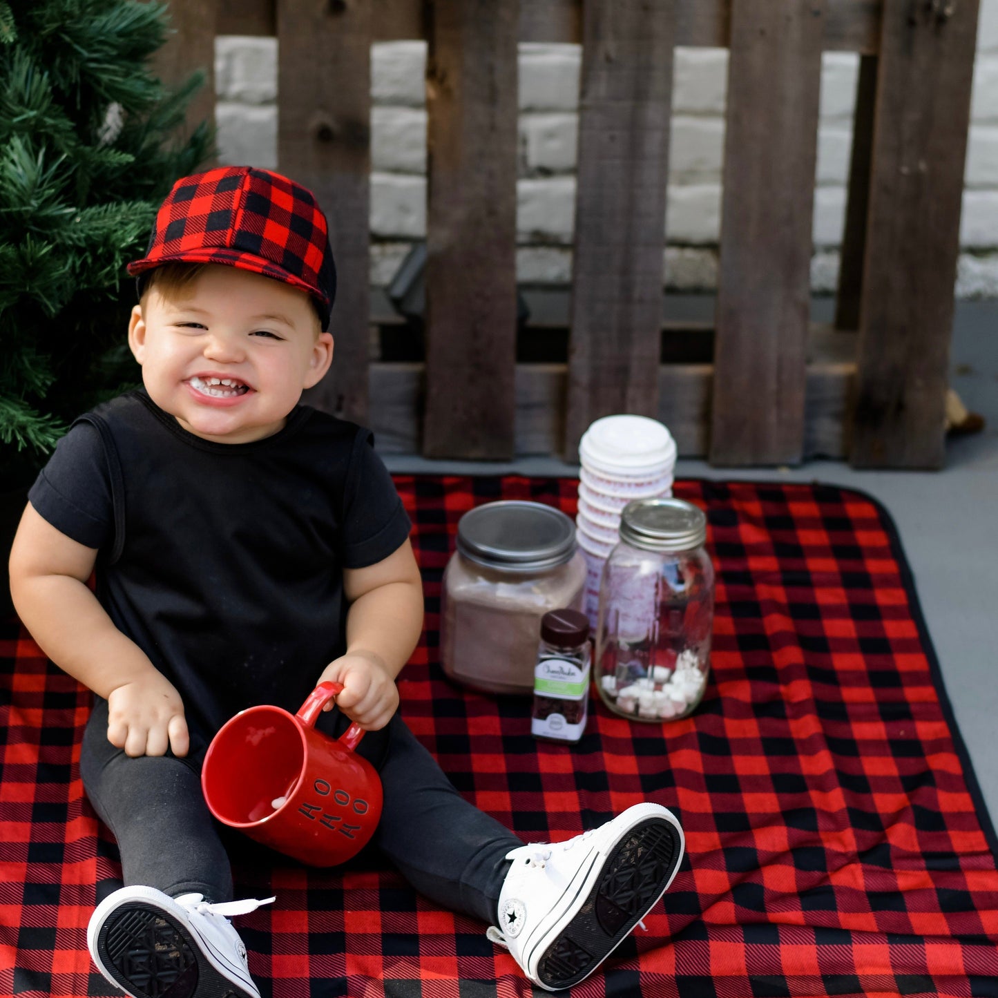 Red Buffalo Plaid Splash Mat - A Waterproof Catch-All for Highchair Spills and More!