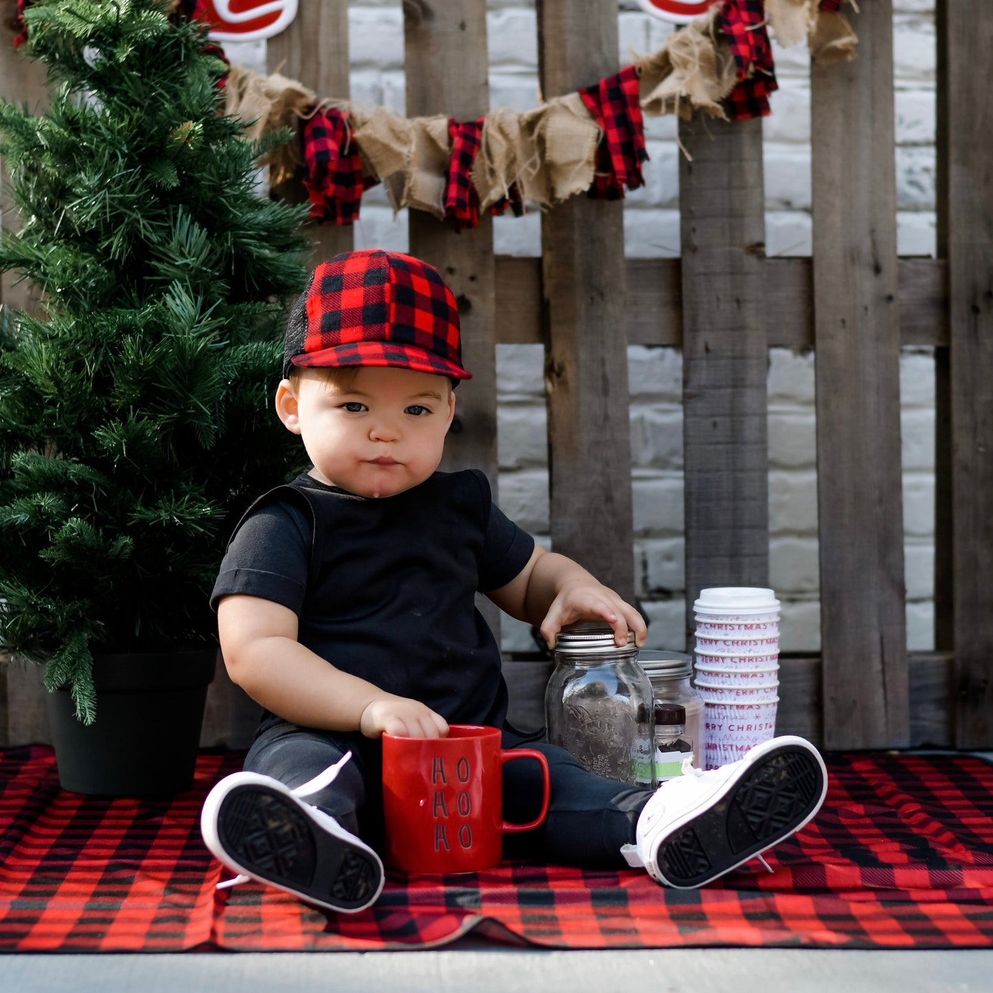 Red Buffalo Plaid Splash Mat - A Waterproof Catch-All for Highchair Spills and More!