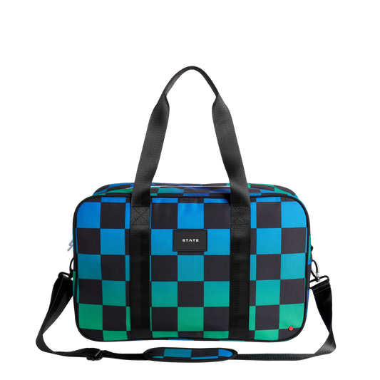 Blue Checkerboard Duffle