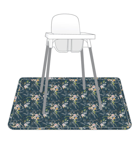 Boho Floral Splash Mat - A Waterproof Catch-All for Highchair Spills and More!