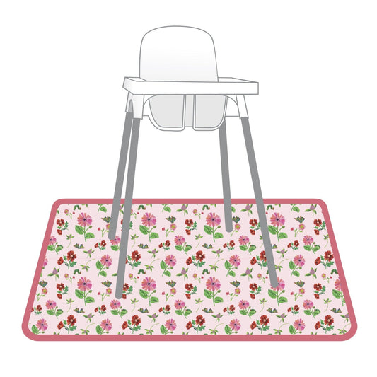 Pink Floral Caterpillar Splash Mat - from the World Of Eric Carle - A Waterproof Catch-All for Highchair Spills and More!