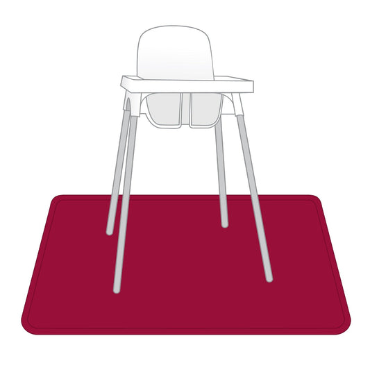 Solid Cranberry Minimalist Splash Mat - A Waterproof Catch-All for Highchair Spills and More!