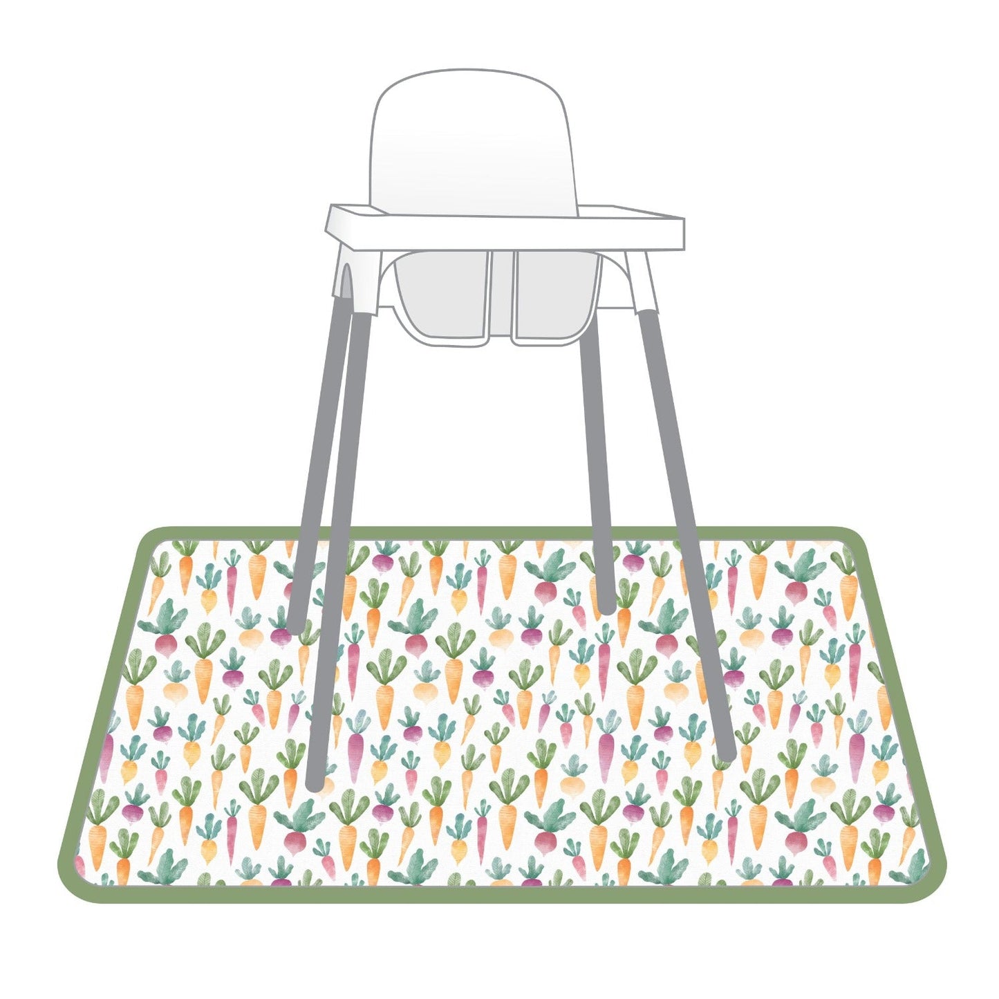 Farm Produce Splash Mat - A Waterproof Catch-All for Highchair Spills and More!