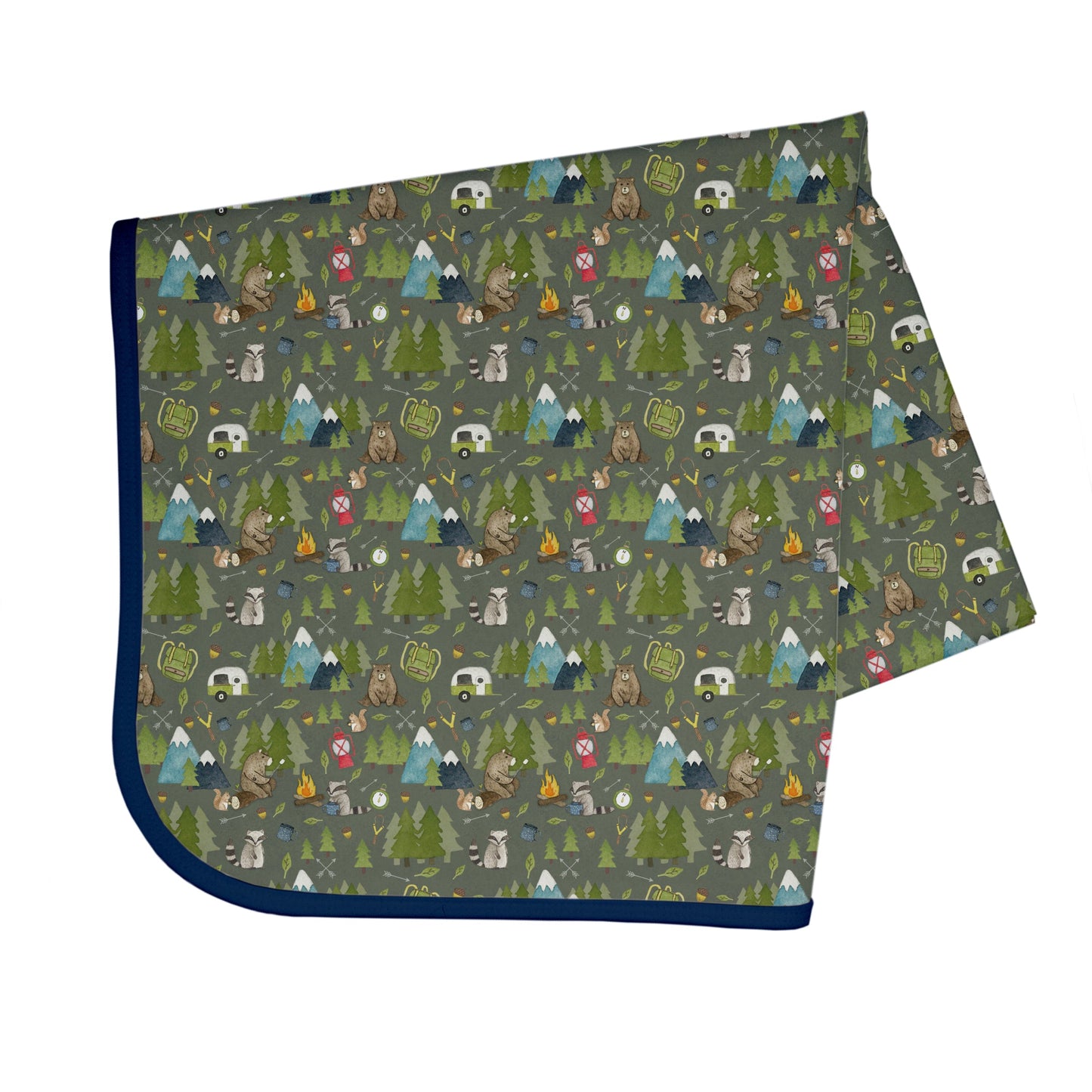 Camping Bears Splash Mat - A Waterproof Catch-All for Highchair Spills and More!