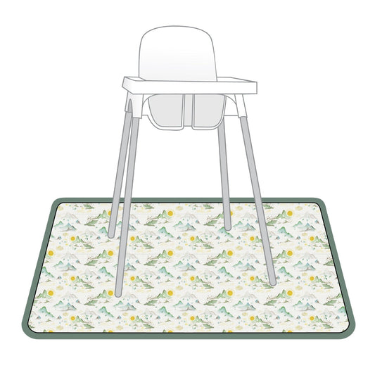 Mountain Mist Splash Mat - A Waterproof Catch-All for Highchair Spills and More!